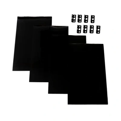 Image of PolyWard Universal Rally Mudflaps, 4 PVC Mud Flaps + 8 Brackets (Black)