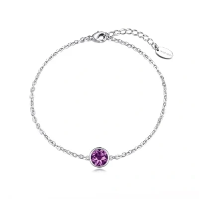 Image of Philip Jones Purple Crystal Anklet Created with Zircondia® Crystals