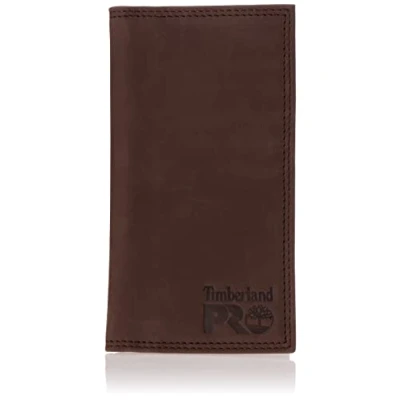 Image of Timberland PRO Men&#039;s Leather Long Bifold Rodeo Wallet with RFID, Dark Brown, One Size