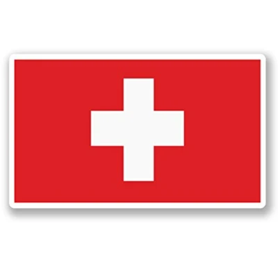 Image of 2 x 10cm Switzerland Flag Vinyl Sticker Bike Laptop Car Travel Luggage Tag #5288 (10cm Wide 6cm Tall)
