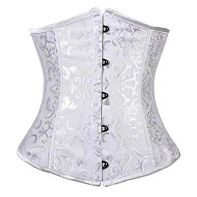 Image of Everbellus Women Waist Trainer Cincher Corset with 24 Spiral Steel Bone White X Large