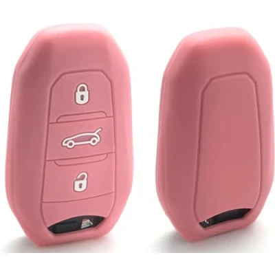 Image of Nordecco Silicone Key Case Fits OPEL Corsa F ASTRA L VI 70 plate Jeep Avenger 3 Buttons Keyless Remote (Pink)