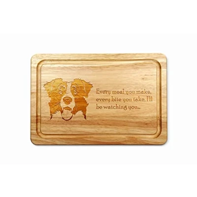 Image of Personalised Border Collie Chopping Board 30cm x 20cm