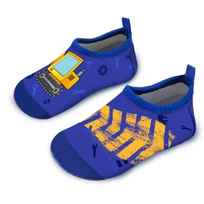 Image of Kids Water Shoes Boys Toddles Baby Beach Swim Aqua Pool Swimming Socks Quick Dry Non Slip（Digger Blue 34/35）