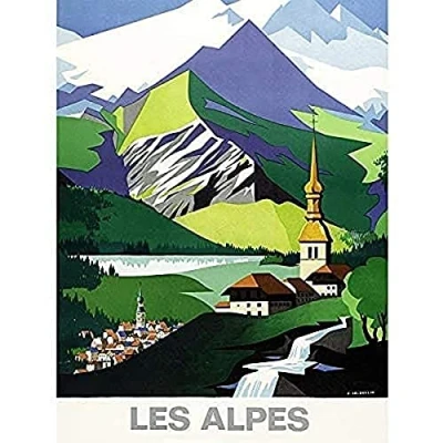 Image of Jacquelin Alps Mountains French Railway Advert Unframed Wall Art Print Poster Home Decor Premium