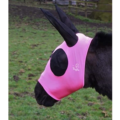 Image of Ruggles Donkey Pull On Fly Mask With Ears (Bright Pink, Extra Large)