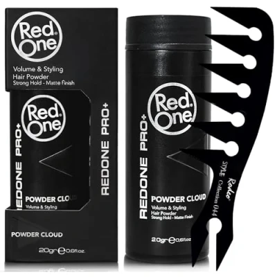 Image of RedOne Hair Styling Powder Wax 20g, Volumizing Texturising Matte Finish Invisible Texture Instant Volume and Root Boost RODEO Comb No.44 Pack Of Set