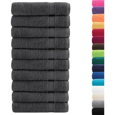Image of vidaXL Premium Hand Towels SOLUND 10pcs Anthracite 50x100cm 600gsm