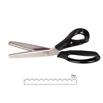 Image of Professional Pinking Shears, Comfort Grip Handle Stainless Steel Dressmaking Scissors Sewing Art Craft Cut Tool, Serrated and Scalloped Blade Cutting Scissor for Fabric Decoration (Serrated 3mm)