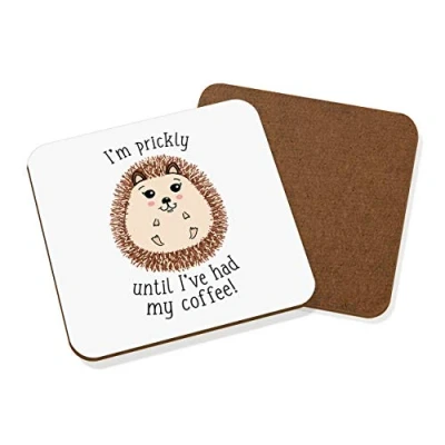 Image of I&#039;m Prickly Until I&#039;ve Had My Coffee Hedgehog Coaster Drinks Mat
