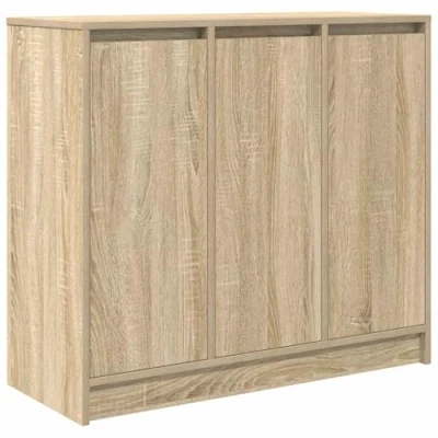 Image of vidaXL Sonoma Oak Sideboard/Cabinet 85x34x76 cm Engineered Wood Storage for Office/Kitchen