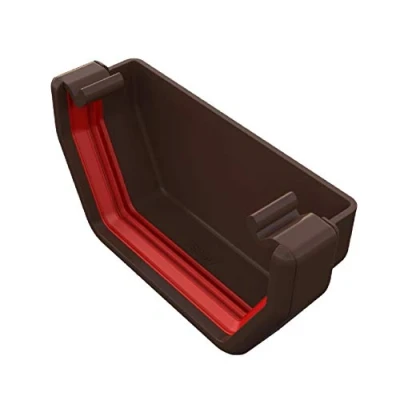 Image of Brown Square Gutter External Stop End, Freeflow 114mm Rain Water Systems