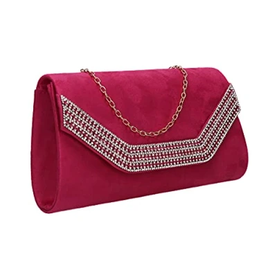 Image of SwankySwans Women&#039;s Harper Clutch Bag, Fuchsia