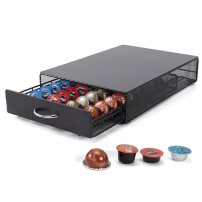 Image of SYSYLY Coffee Pod Holder Storage Drawer Compatible with Lavazza Mio,Nespreso Vertuo,Tchibo Cafissimo Capsules,40 Capsule Holder, Organizer,Office or Home Kitchen Counter Organizer