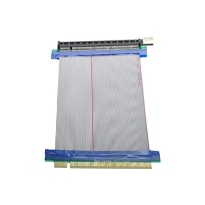 Image of CY PCI E Express 16x to Male Female Riser Extender Card Ribbon Cable 20cm