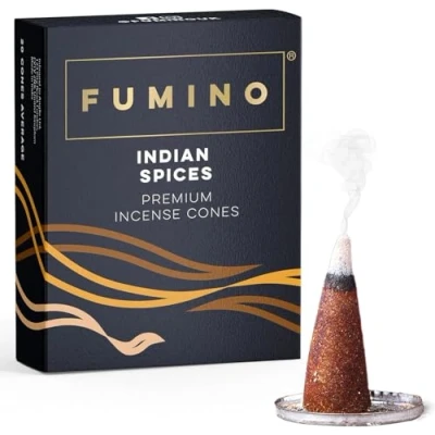 Image of Fumino® Indian Spices Fresh Incense Cones 20 per Box Masala Agarbatti Joss Scent Fragrance for Relaxation and Meditation, Home House Décor