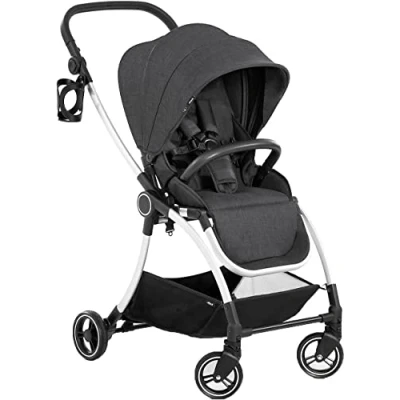 Image of hauck Colibri Pushchair, Melange Black 2 Way Facing Pushchair Buggy Pram with RAINCOVER