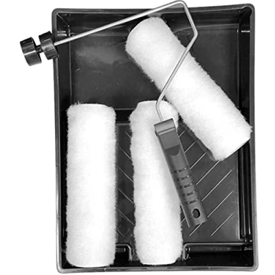 Image of 9&quot; Paint Roller Set Gloss Emulsion Decorating Decorator Tray Sponge + 3 Sleeve
