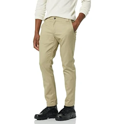 Image of Amazon Essentials Men&#039;s Stain &amp; Wrinkle Resistant Slim Fit Stretch Work Trouser, Khaki Brown, 35W / 34L