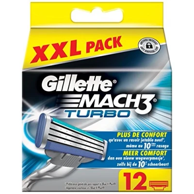Image of Gillette Mach3 Turbo Razor Blades Pack of 12