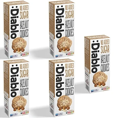 Image of Diablo Hazelnut Cookies No Added Sugar Sweetened with Maltitol 135g (Pack Of 5)