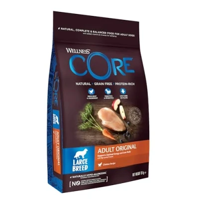 Image of Wellness CORE Large Breed Adult Original, Dry Food for Breed, Dog Breeds, Grain Free Food, High Meat Content, Chicken, 10 kg