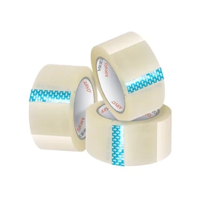 Image of ARVO Packing Tape Parcel 3 Rolls with Low Noise (48mm x 60m) Strong Heavy Duty Clear for Boxes, Secure Sticky Sealing Packaging Moving House