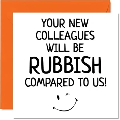 Image of Leaving Gifts for Colleagues Women Men New Will Be Rubbish Sorry Your Good Luck In Job Card, 145mm x Greeting Cards, Funny Congratulations Card