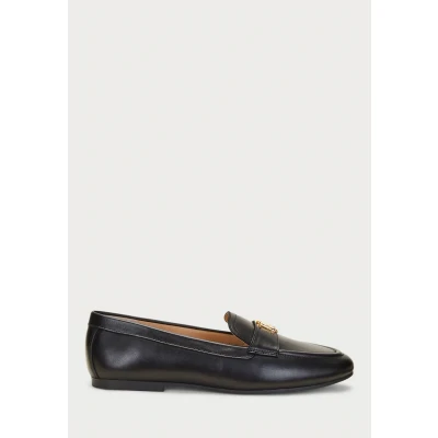 Image of Lauren Ralph Averi III Burnished Leather Loafer Slipons, Women&#039;s, Size: 5, Black