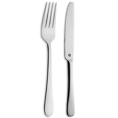 Image of Grunwerg Windsor Carded 2 Piece Table Knife and Fork Set 2TFTKWDR/C, 18/0 Stainless Steel