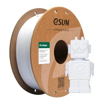 Image of eSUN PLA Filament 1.75mm, Basic 3D Printer Dimensional Accuracy +/ 0.05mm, 1KG Spool (2.2 LBS) Speedy for Printers,Cold White