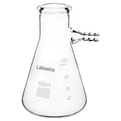 Image of Labasics Glass 100 ml Heavy Wall Borosilicate Filtering Flask, Bolt Neck with Tubulation,