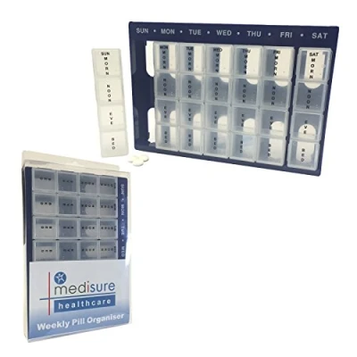 Image of 7 Day Weekly Jumbo XL Morning/Afternoon/Evening/Bed REUSEABLE Secure Pill Tablet Box CASE Holder Organiser (MS02566)