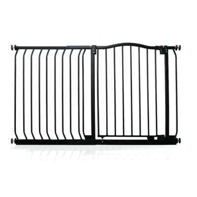Image of Safetots Curved Top Safety Gate, 125cm 134cm, Matt Black, Pressure Fit Stair Baby Gate for Doors Hallways and Spaces, Barrier, Easy Installation