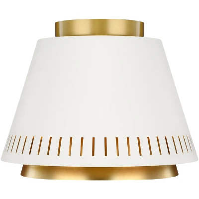 Image of Carter 1 Light Flush Ceiling Light, Matt White, E27