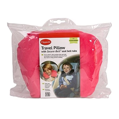 Image of Clippasafe Secure Belt Travel Pillow for Age 3 8 (Pink)