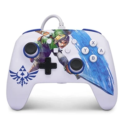 Image of PowerA Enhanced Wired Controller for Nintendo Switch and Oled Model, Advance Gaming Buttons, 3.5mm Stereo Jack Anti Friction Rings, Officially Licensed: Master Sword Attack