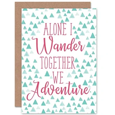 Image of Wee Blue Coo Valentines Love Words Adventure Wander Together Romantic Greetings Card Cp3259