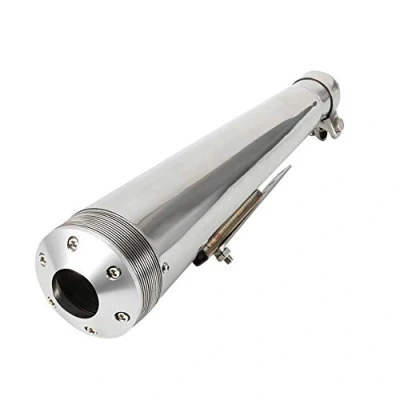 Image of Motorcycle Rear Muffler Pipe Universal Exhaust Stainless Steel Tail Tip Slip (Silver)