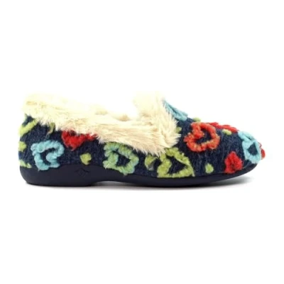 Image of Ladies Truffle Navy Full Slipper 4 Blue