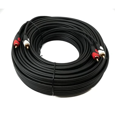 Image of System S RCA 2 Cable 30 m Male to Stereo AV Adapter in Black