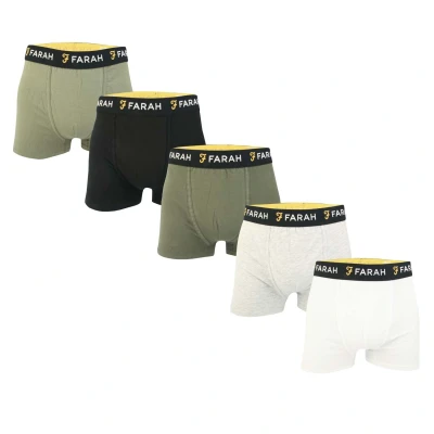 Image of Farah Mens Renzo 5 Pack Elasticated Underwear Boxer Shorts XL Assorted