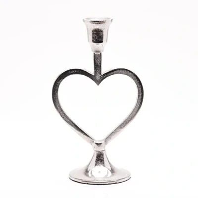 Image of Hestia Silver Heart Shaped Candle Holder HE1569