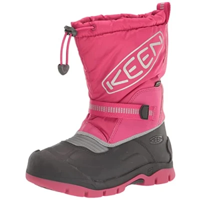Image of KEEN Unisex Kids Troll Waterproof Snow Boot, Fuchsia Purple Silver, 10 UK Child