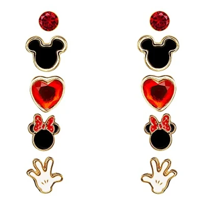 Image of Disney Mickey &amp; Minnie Mouse Multicoloured enamel Costume 5pc stud set SH00415YL.PH