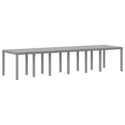 Image of vidaXL Garden Table Light Grey 350x100x73 cm Poly Rattan