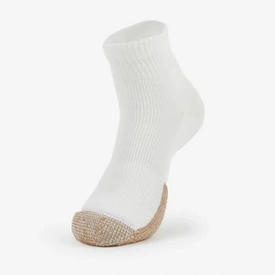 Image of 1 Pair White Tennis Mini Crew Socks with Thick Cushion Unisex 8.5 12 Thorlos