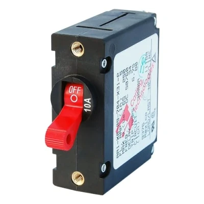 Image of Blue Sea Systems 7205 A Series Red Toggle Circuit Breaker Single Pole 10A