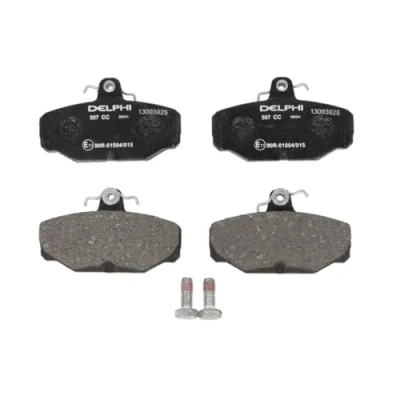 Image of 1111281, 1543375, 1637872, 1652206, 6141149 Brake pad set DELPHI LP507 not prepared for wear indicator without anti squeak plate with accessories