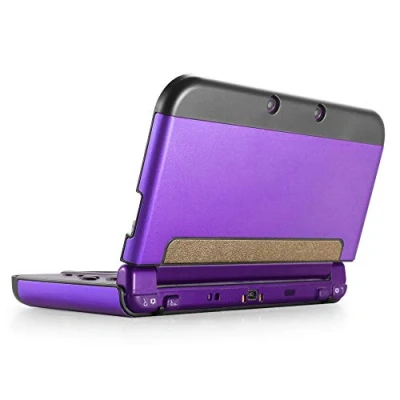 Image of TNP Protective Case Compatible with Nintendo New 3DS XL LL 2015, Purple Plastic + Aluminum Full Body Snap on Hard Shell Skin Cover Modified Hinge less Design